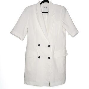 DKNY Double Breasted Linen Blend‎ White Blazer Romper Size 12